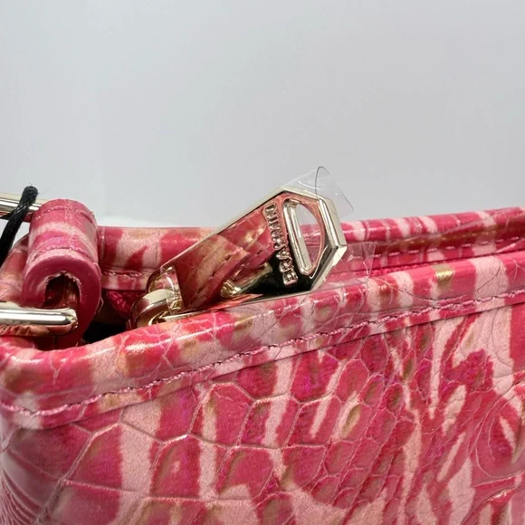 Brahmin Vibrant Coral-Pink with Gold accent Shoulder Bag - Picture 4 of 5